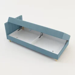 Tapczan niebieski z pojemnikiem JAŚ 90x200 cm