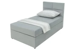 Tapczan z pojemnikiem i geometrycznym wezgłowiem NELA 100x200 cm