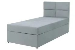 Tapczan z pojemnikiem i geometrycznym wezgłowiem NELA 100x200 cm