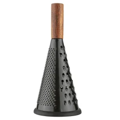 Tarka kuchenna stożkowa z drewnianą rączką czarna 12x27,5 cm