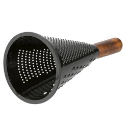 Tarka kuchenna stożkowa z drewnianą rączką czarna 12x27,5 cm