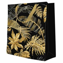 Torba prezentowa PREMIUM GOLD LEAVES MEDIUM 20x26 cm