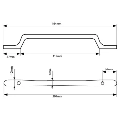 Uchwyt PORTO LEO 19,4 cm złoty