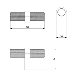 Uchwyt złoty grafit PORTO CAPI 5 cm