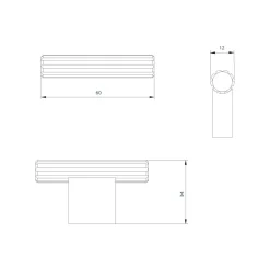 Uchwyt złoty STRIPES PORTO 6 cm