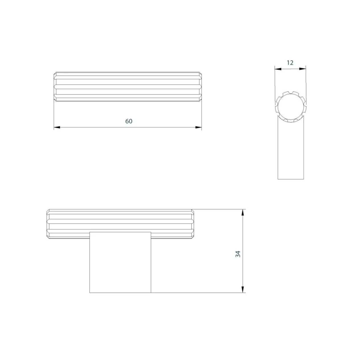 Uchwyt złoty STRIPES PORTO 6 cm