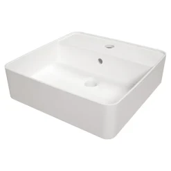 Umywalka ceramiczna nablatowa biała SQUERE 42 cm