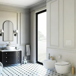 Umywalka ceramiczna nablatowa biała ALPINIA 47 cm