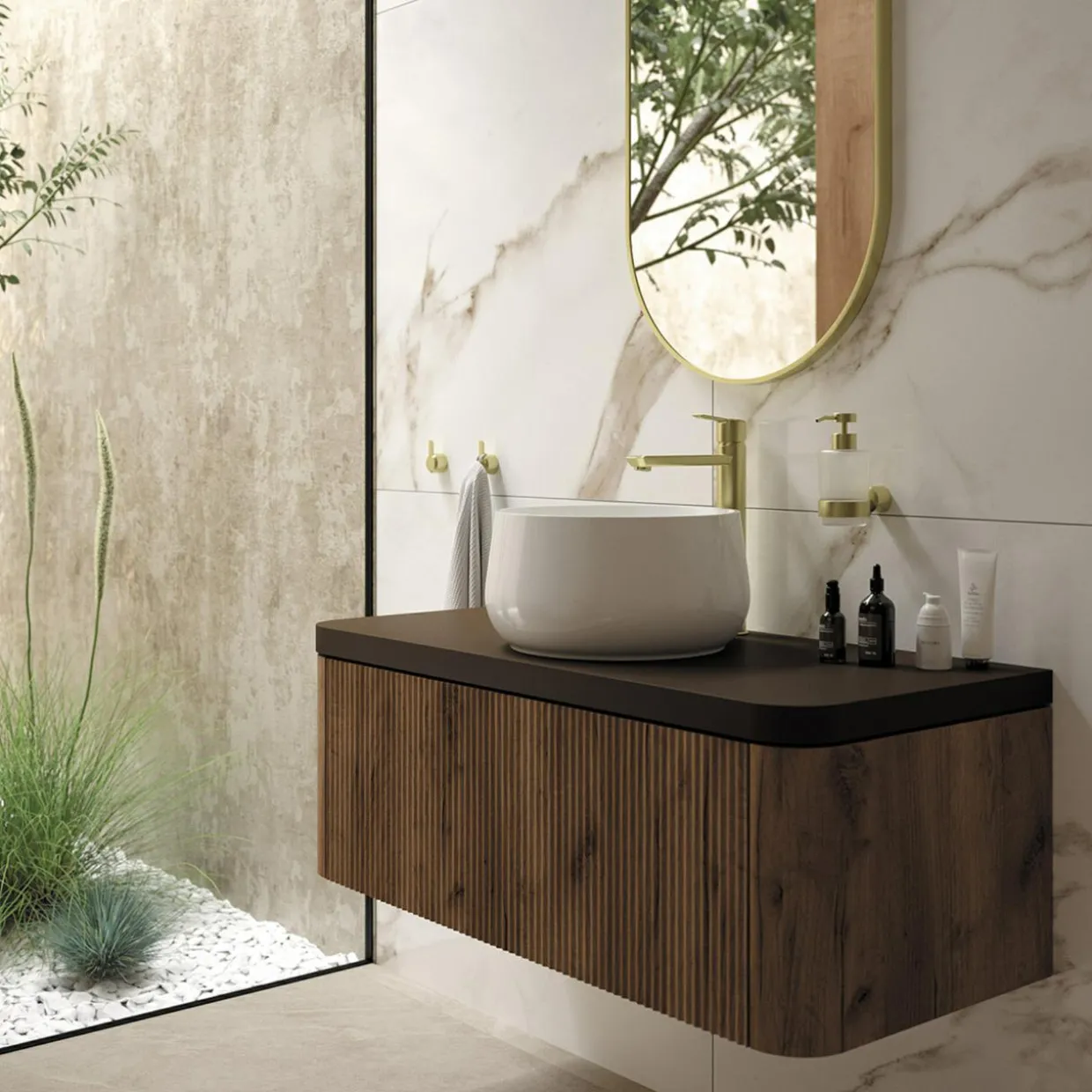 Umywalka ceramiczna nablatowa biała ARNIKA 35,3 cm