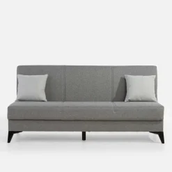 Wersalka rozkładana z poduszkami szara PORTA