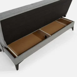 Wersalka rozkładana z poduszkami szara PORTA