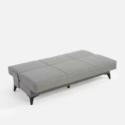 Wersalka rozkładana z poduszkami szara PORTA