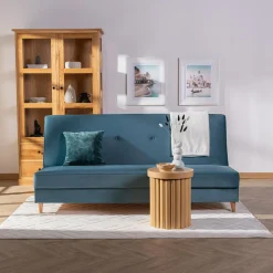 Wersalka welurowa niebieska LOME NEW