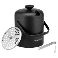 Wiaderko do lodu ze szczypcami czarne LUGO 1,3 l