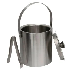 Wiaderko metalowe do lodu ze szczypcami