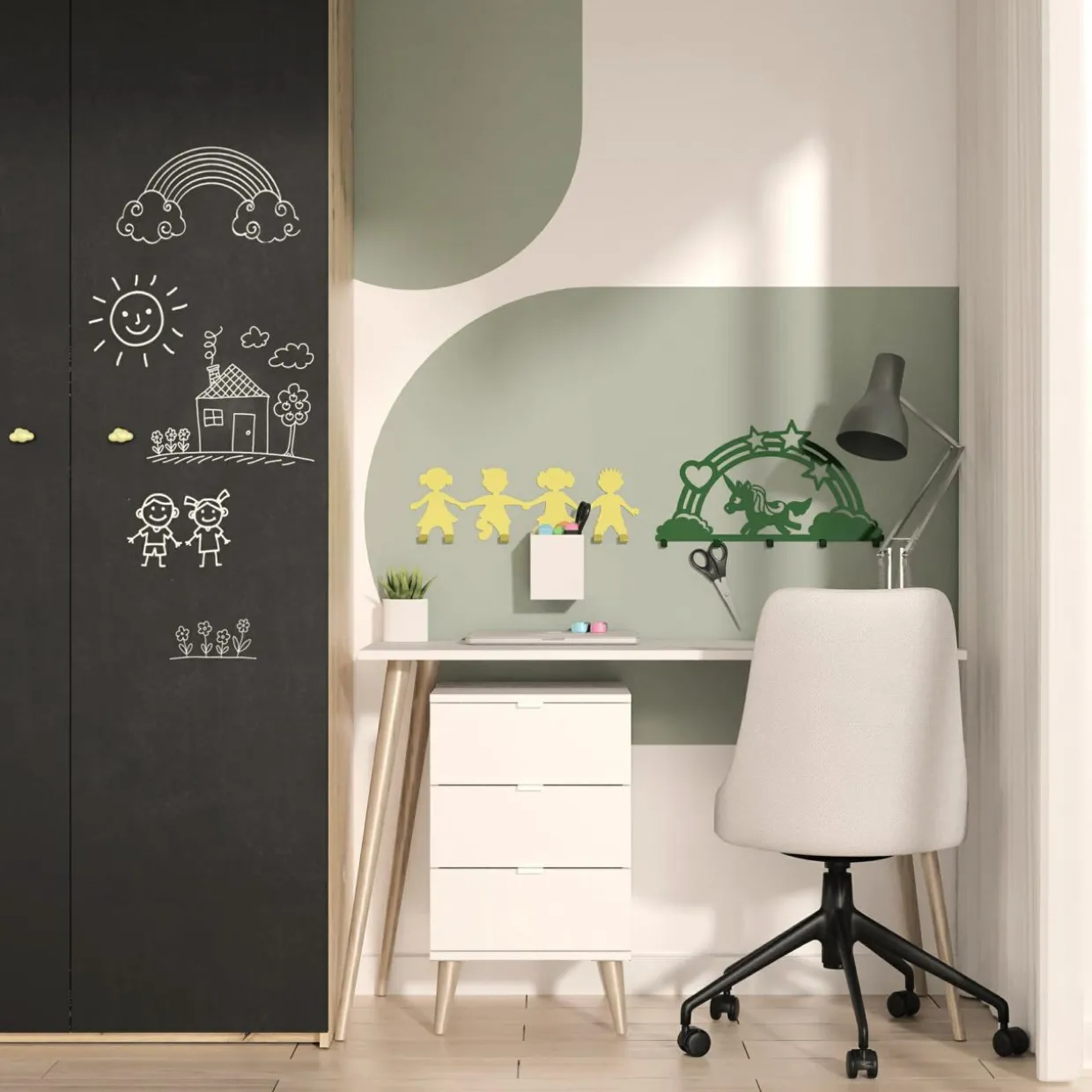 Wieszak DZIECI żółty KIDDON do szaf ADBOX