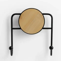 Wieszak na ręczniki bambusowo-czarny