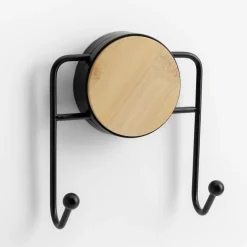Wieszak na ręczniki bambusowo-czarny