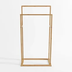 Wieszak na ręczniki podwójny bambusowy