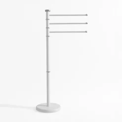 Wieszak na ręczniki stojący biały 90 cm
