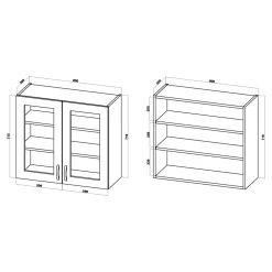 Witryna BASIC PLUS BP/G80W sand barbera oak