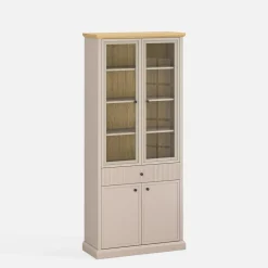 Witryna do salonu wysoka IDELLO taupe dąb kamienny