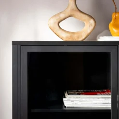 Witryna industrialna szklana z szufladami HIGH ROCK