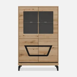 Witryna niska z czarnym dekorem KRIS