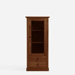 Witryna niska z litego drewna z szufladami STELLA dąb koniakowy