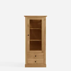 Witryna niska z litego drewna z szufladami STELLA dąb naturalny