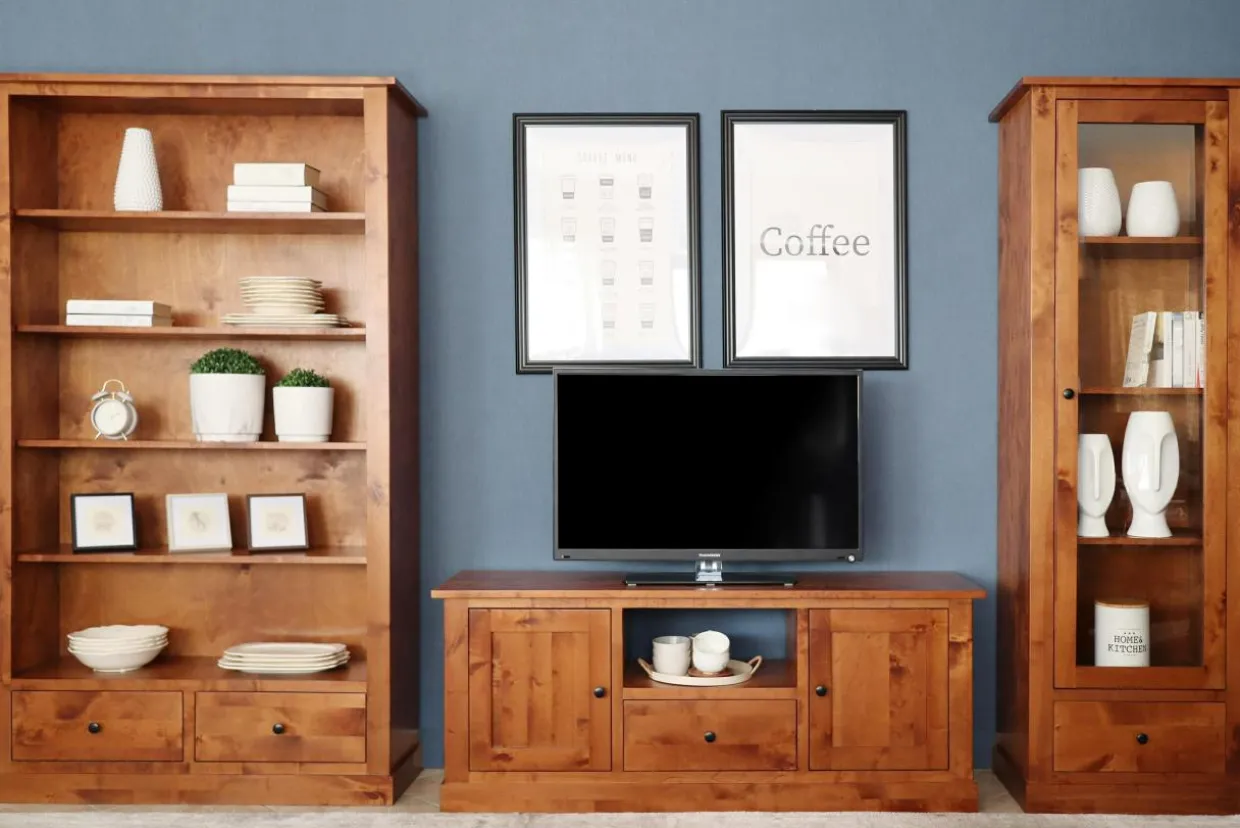 Witryna niska z litego drewna PAOLA brzoza koniakowa