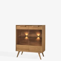 Witryna vintage z oświetleniem LEO