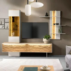 Witryna wisząca z oświetleniem BREMEN lewa