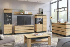 Witryna wąska do salonu CORTE lewa