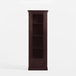 Witryna wąska z litego drewna PAOLA brzoza mahoń