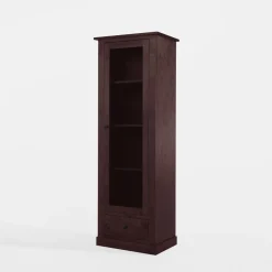 Witryna wąska z litego drewna PAOLA brzoza mahoń