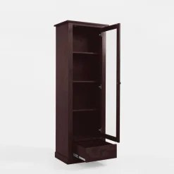 Witryna wąska z litego drewna PAOLA brzoza mahoń