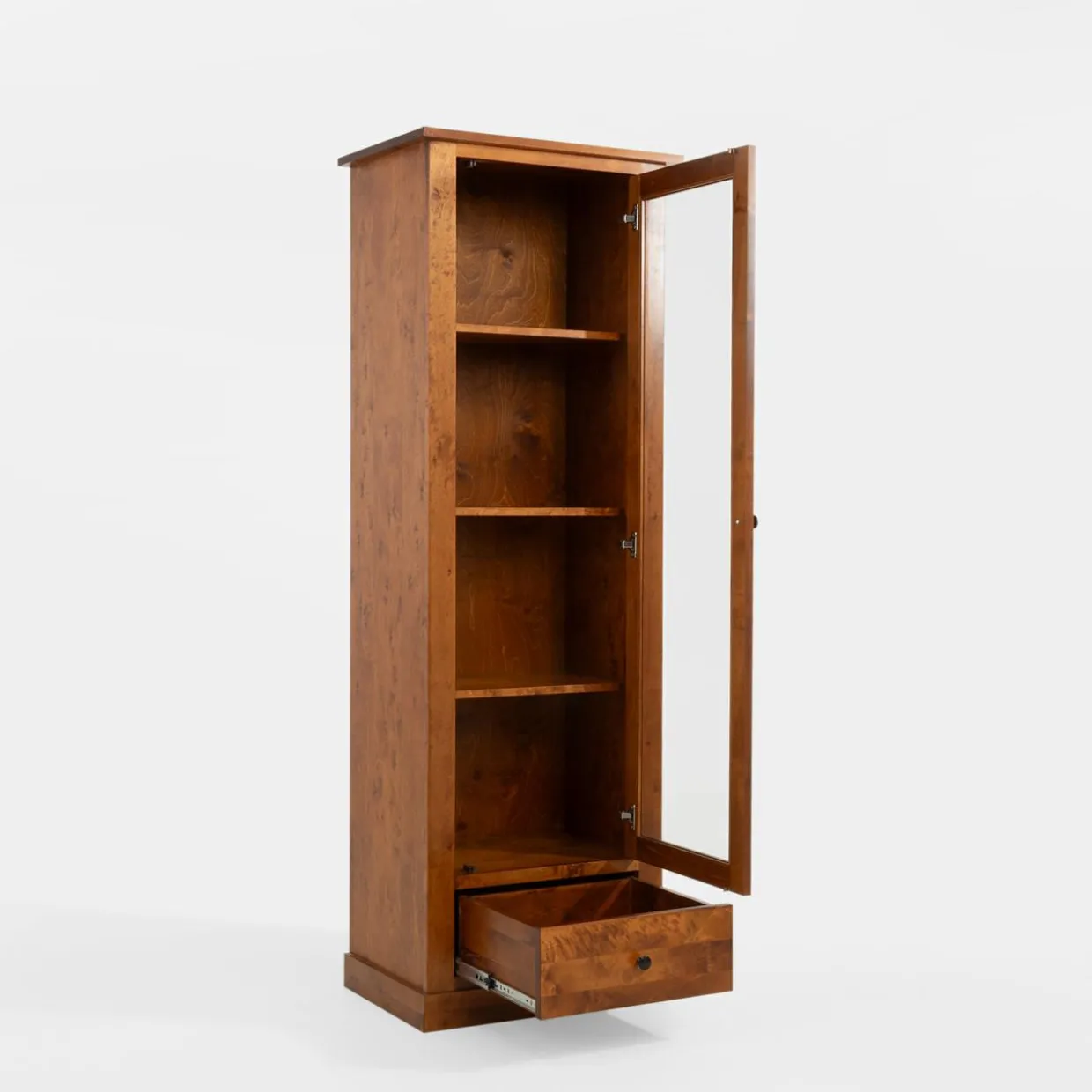 Witryna wąska z litego drewna PAOLA brzoza koniakowa