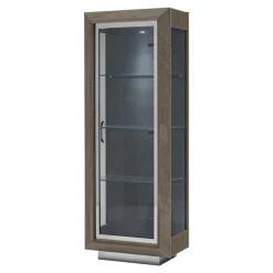 Witryna wąska z oświetleniem ELITE DAY srebrna brzoza