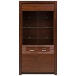 Witryna wysoka ciemny brąz PARIS