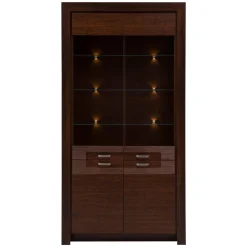 Witryna wysoka ciemny brąz PARIS