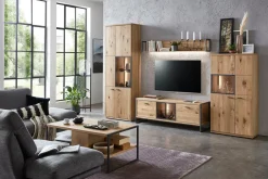 Witryna z drewnianym frontem FLORA wysoka