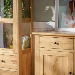 Witryna z litego drewna PAOLA brzoza naturalna