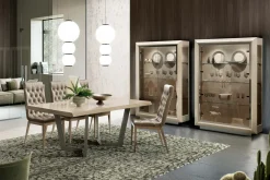 Witryna z oświetleniem 125 cm ELITE DAY złota brzoza