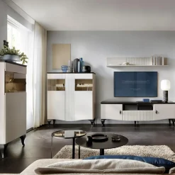 Witryna z oświetleniem niska MADERA lewa