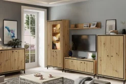 Witryna z oświetleniem PARII dąb artisan