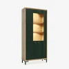 Witryna z oświetleniem PARII butelkowa zieleń