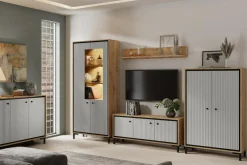 Witryna z oświetleniem PARII szara