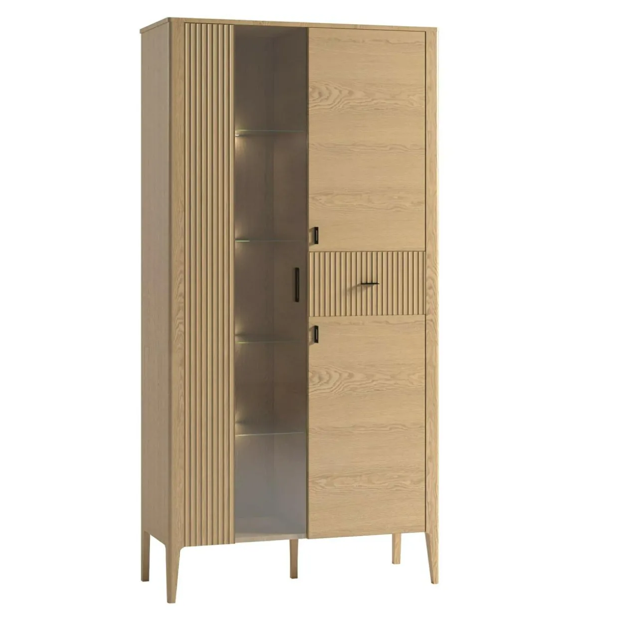 Witryna z ryflowaniem i oświetleniem LED NAVARRA