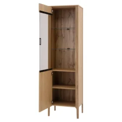 Witryna z ryflowaniem i oświetleniem LED NAVARRA lewa